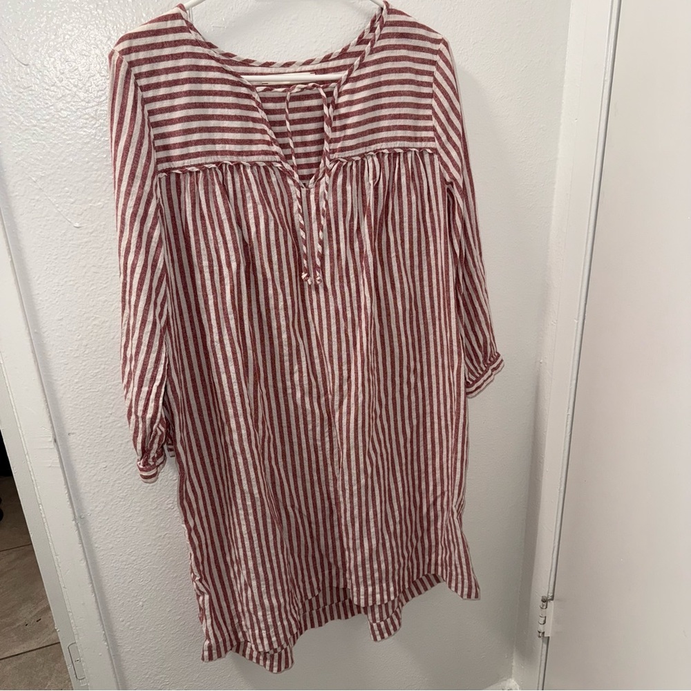 XIRENA Striped Red and White Women's Dress